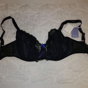 Flirtelle Viola Balconette Bra Black/Midnight 32H